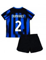 Inter Milan Denzel Dumfries #2 Domácí dres pro děti 2023-24 Krátký Rukáv (+ trenýrky)